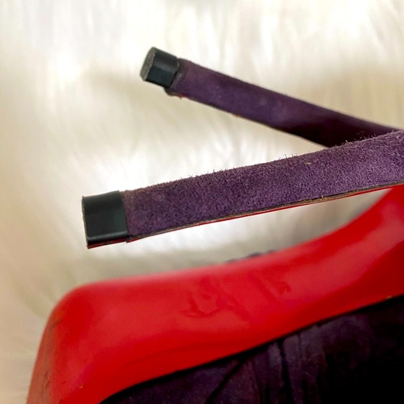 Christian Louboutin Peep Toe Suede Heels - Picture 8 of 8